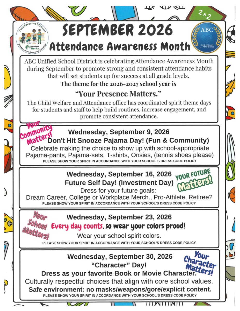 attendance awareness day 9/23 mustang gear